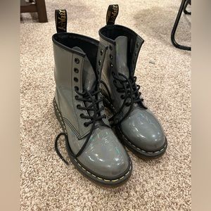 Doc Martin Holographic Grey Boots Size 8